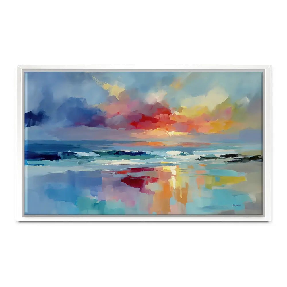 Colourful Ocean Shore Oversized Canvas Print Colourful Ocean Shore Oversized Canvas Print wall art product Leon Devenice