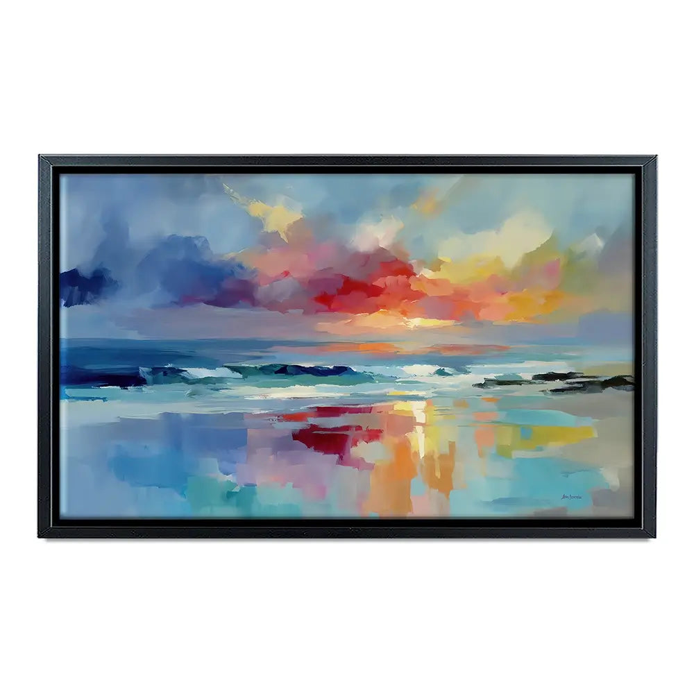 Colourful Ocean Shore Oversized Canvas Print Colourful Ocean Shore Oversized Canvas Print wall art product Leon Devenice