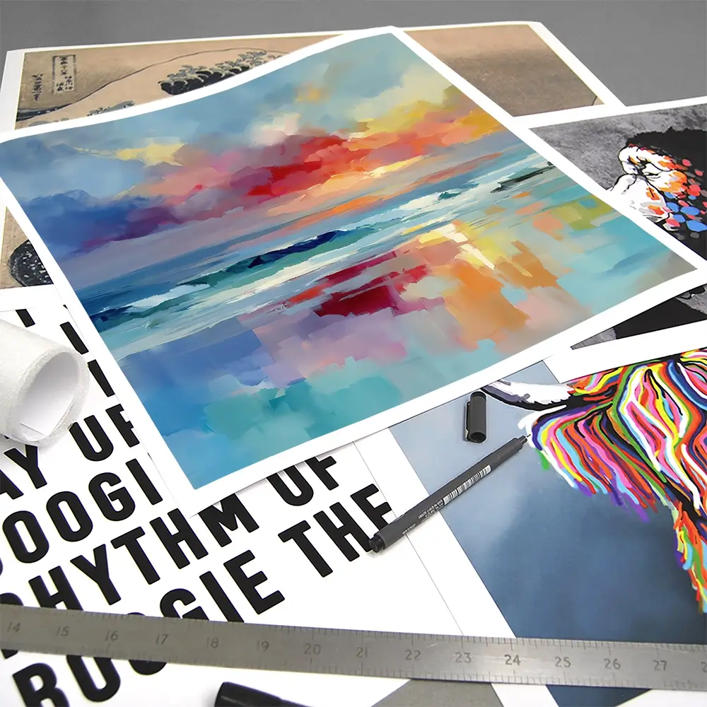 Colourful Ocean Shore Square Art Print Colourful Ocean Shore Square Art Print wall art product Leon Devenice