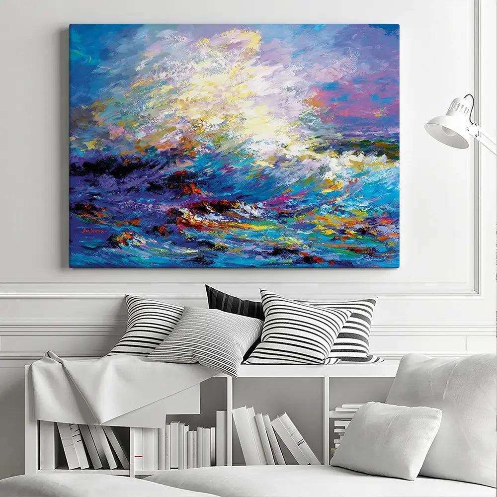 Colourful Ocean Waves Canvas Print Colourful Ocean Waves Canvas Print wall art product Leon Devenice