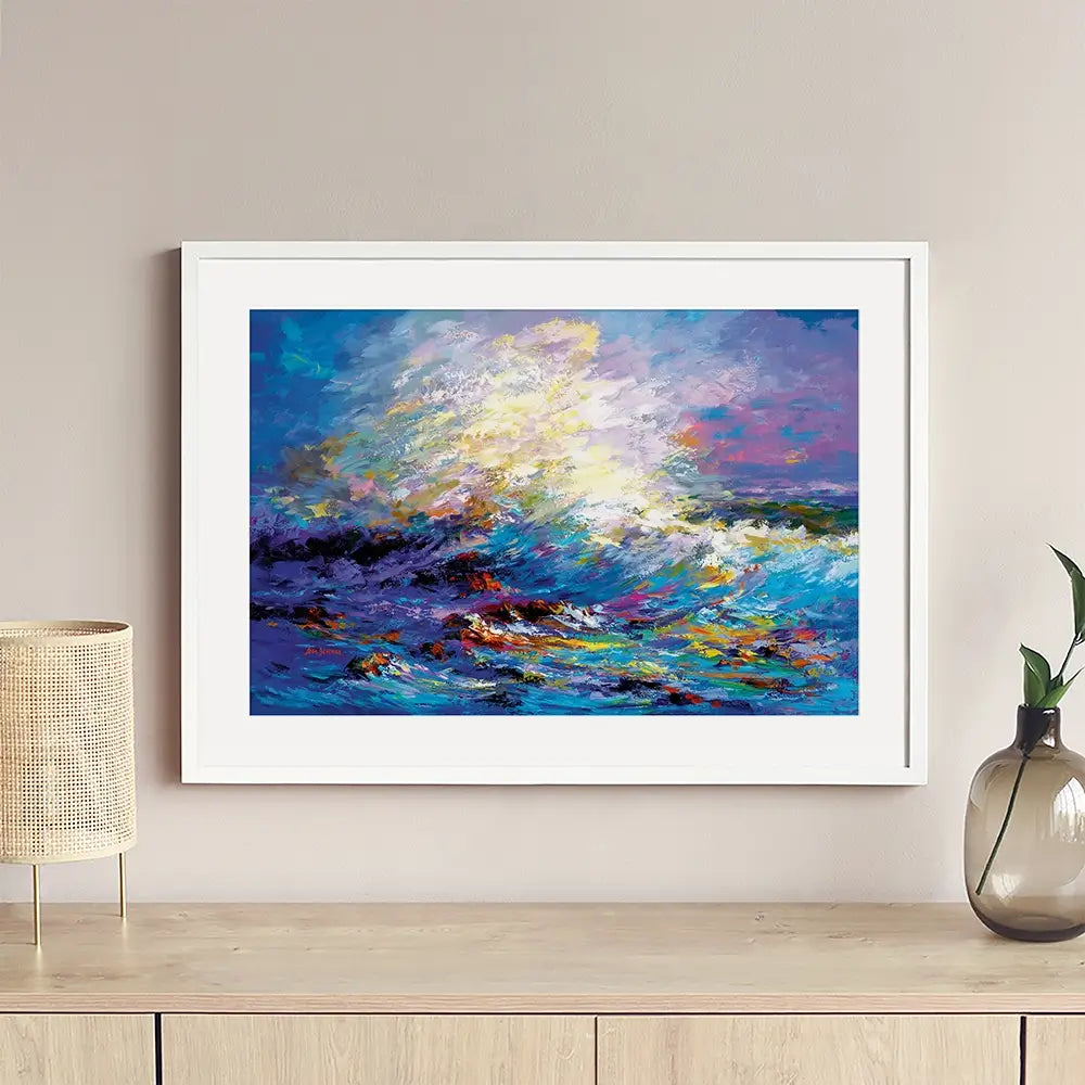 Colourful Ocean Waves Framed Art Print Colourful Ocean Waves Framed Art Print wall art product Leon Devenice