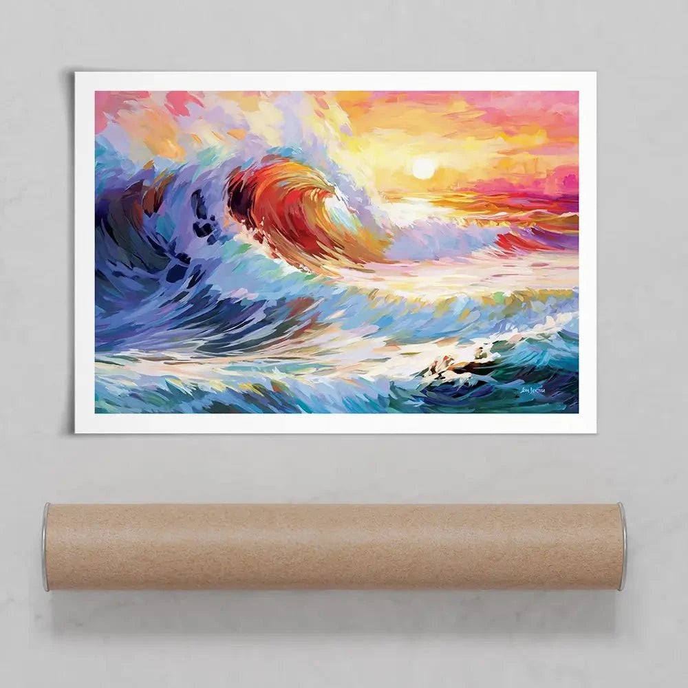 Colourful Ocean Waves In California Art Print Colourful Ocean Waves In California Art Print wall art product Leon Devenice