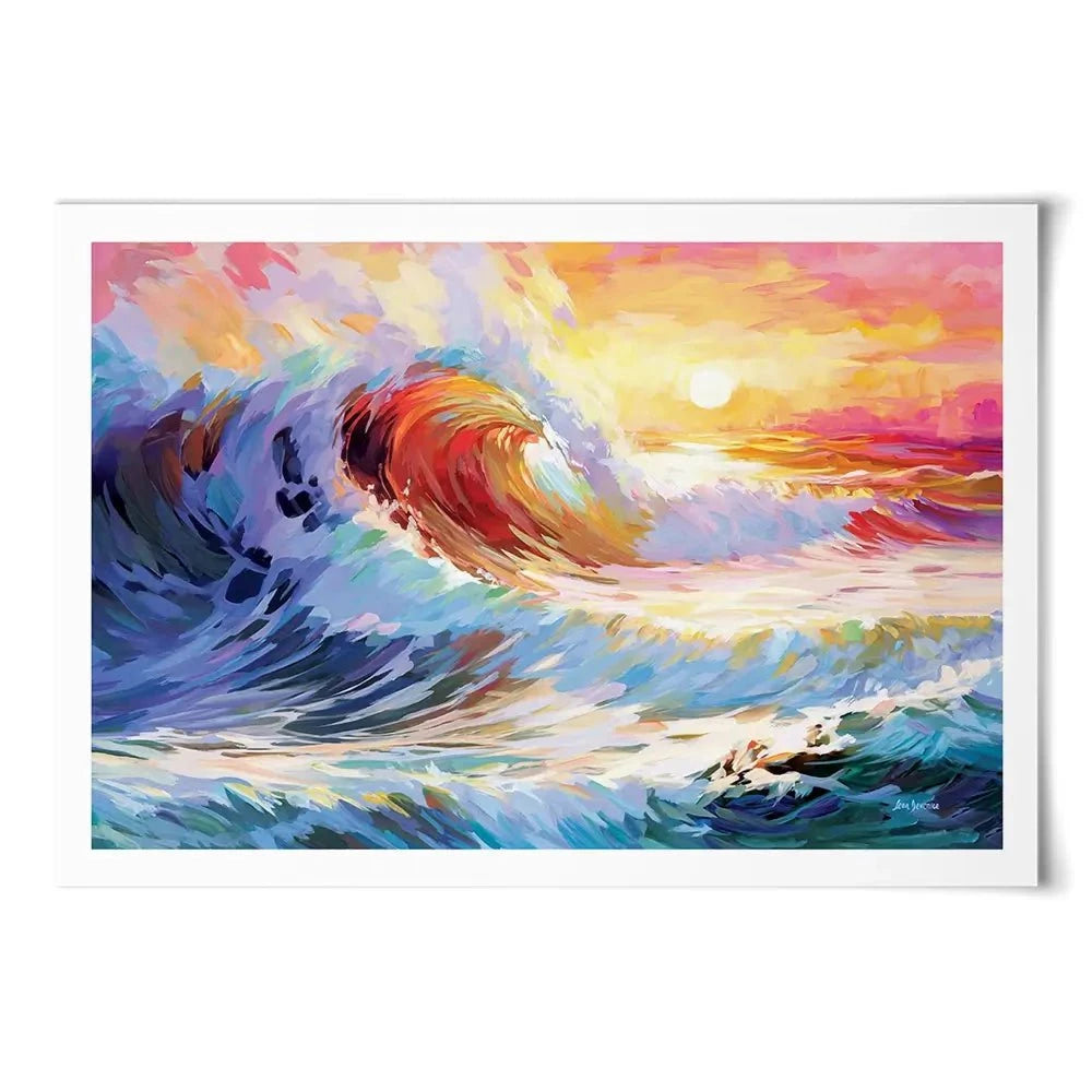 Colourful Ocean Waves In California Art Print Colourful Ocean Waves In California Art Print wall art product Leon Devenice