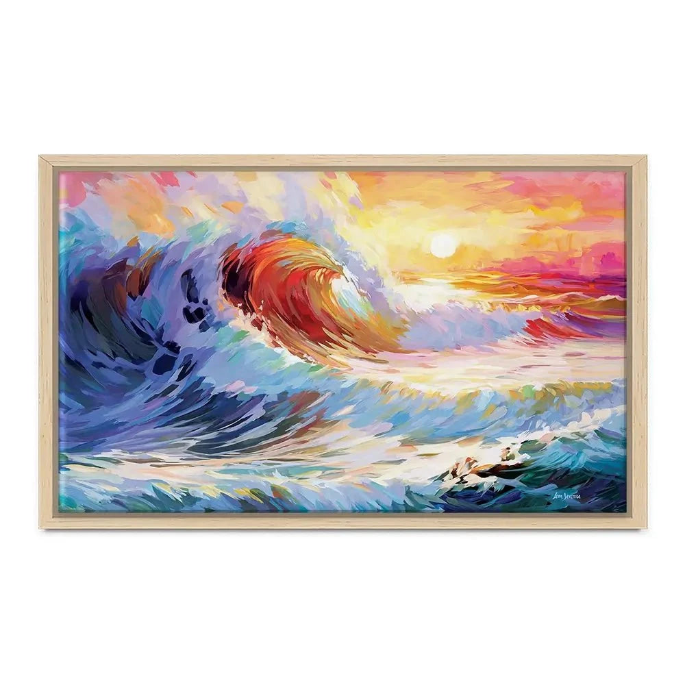 Colourful Ocean Waves In California Canvas Print Colourful Ocean Waves In California Canvas Print wall art product Leon Devenice
