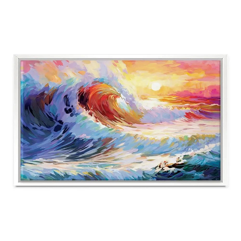 Colourful Ocean Waves In California Canvas Print Colourful Ocean Waves In California Canvas Print wall art product Leon Devenice