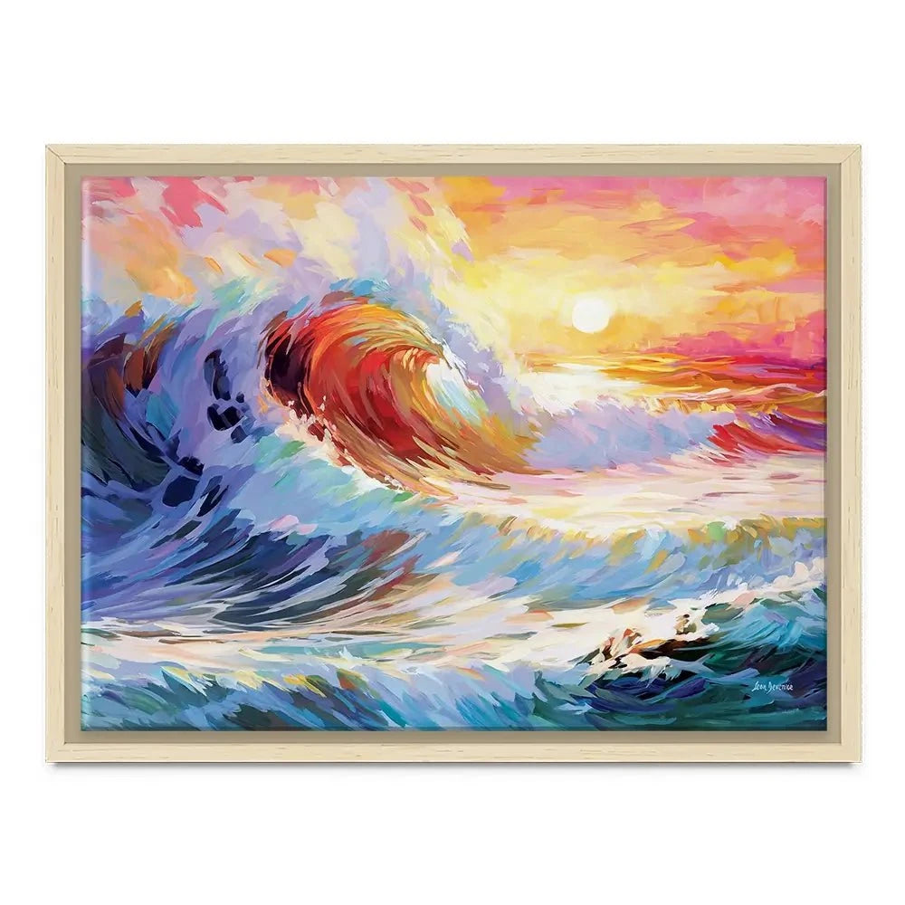 Colourful Ocean Waves In California Canvas Print Colourful Ocean Waves In California Canvas Print wall art product Leon Devenice