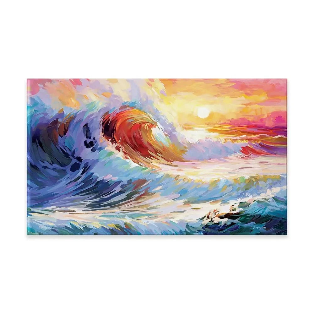 Colourful Ocean Waves In California Canvas Print Colourful Ocean Waves In California Canvas Print wall art product Leon Devenice