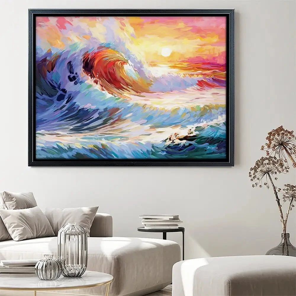 Colourful Ocean Waves In California Canvas Print Colourful Ocean Waves In California Canvas Print wall art product Leon Devenice