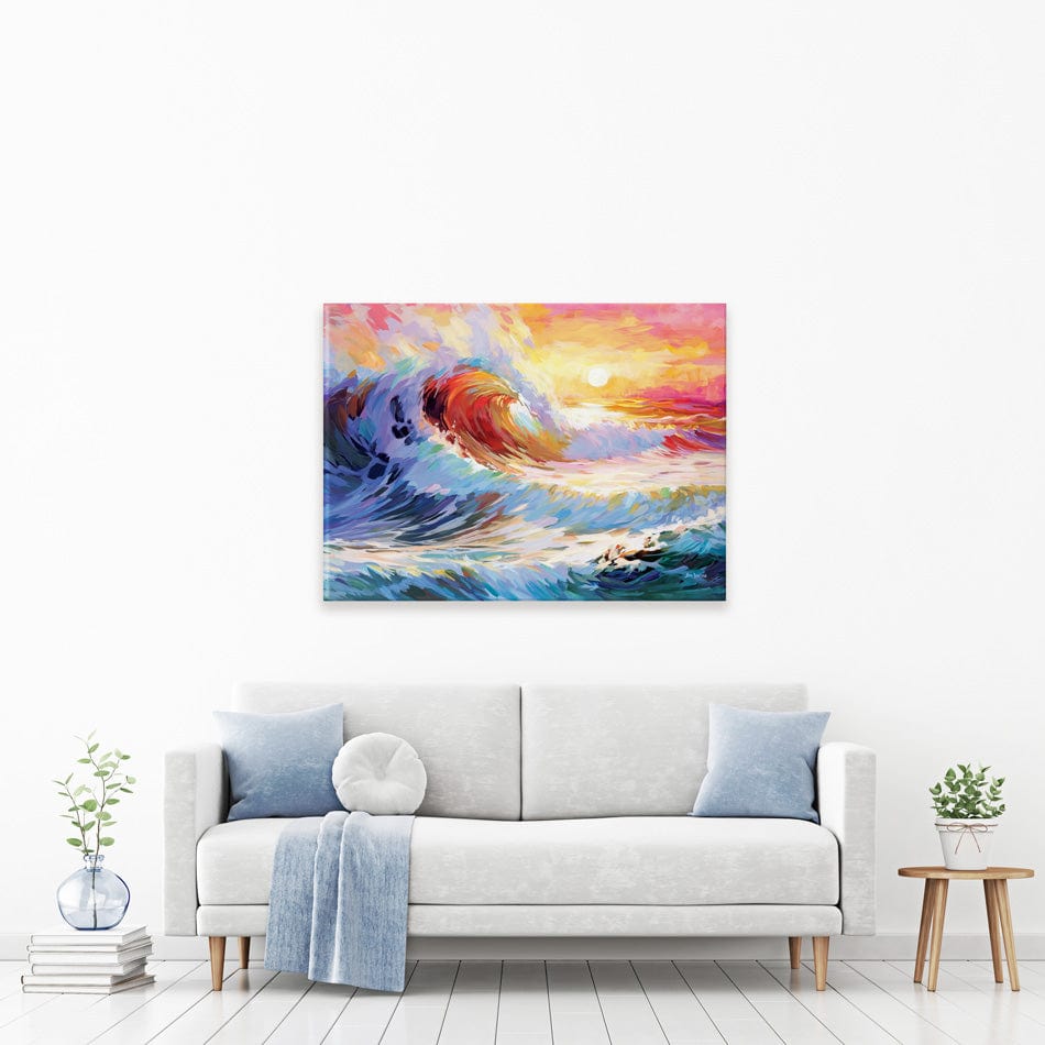 Colourful Ocean Waves In California Canvas Print wall art product Leon Devenice