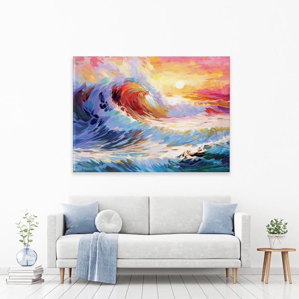 Colourful Ocean Waves In California Canvas Print wall art product Leon Devenice