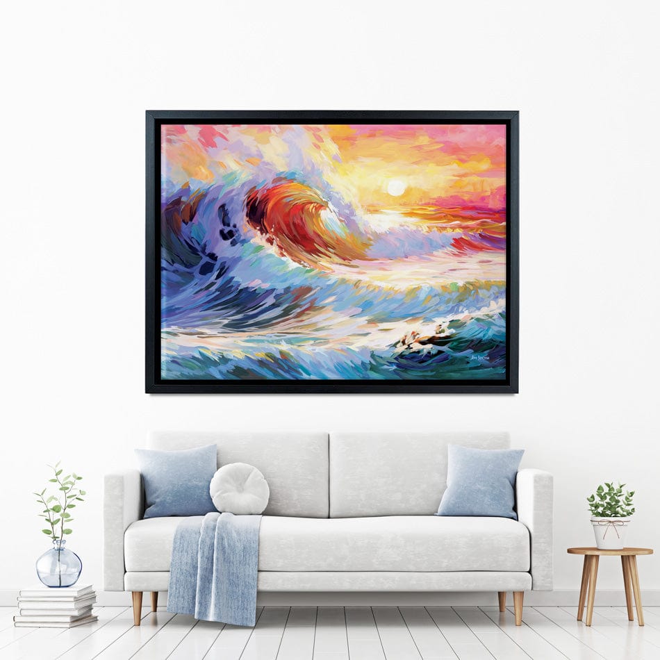 Colourful Ocean Waves In California Canvas Print wall art product Leon Devenice