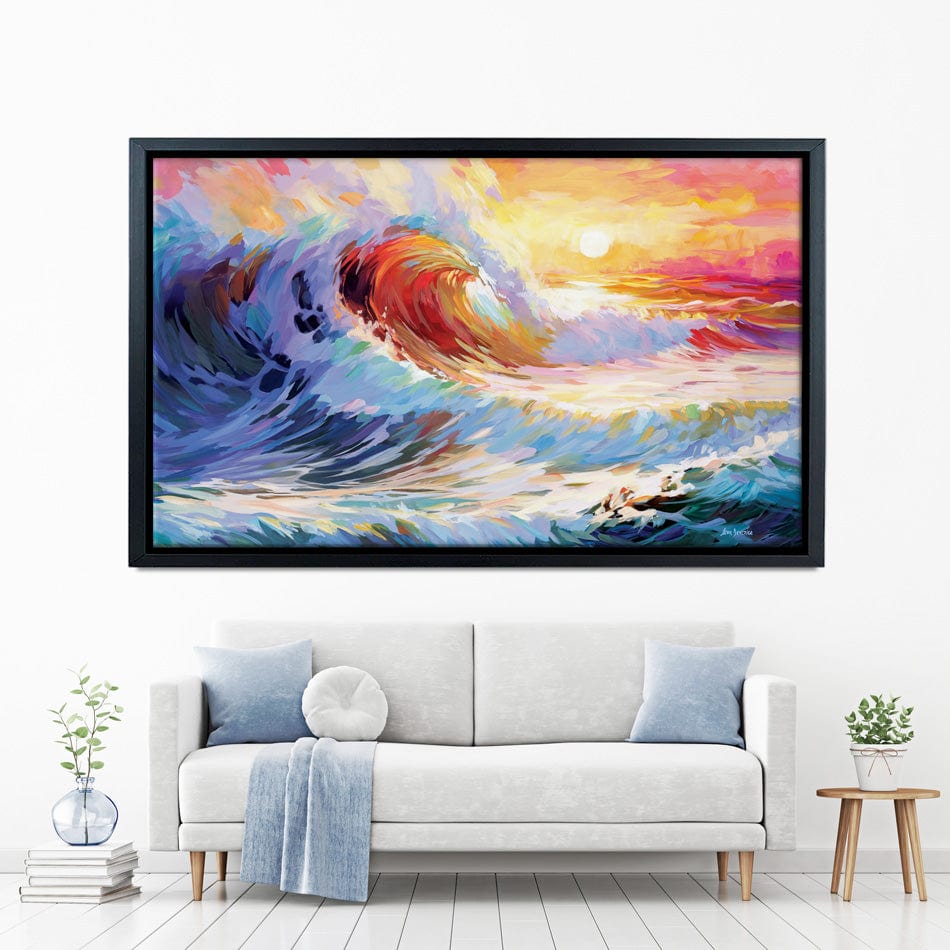 Colourful Ocean Waves In California Canvas Print wall art product Leon Devenice