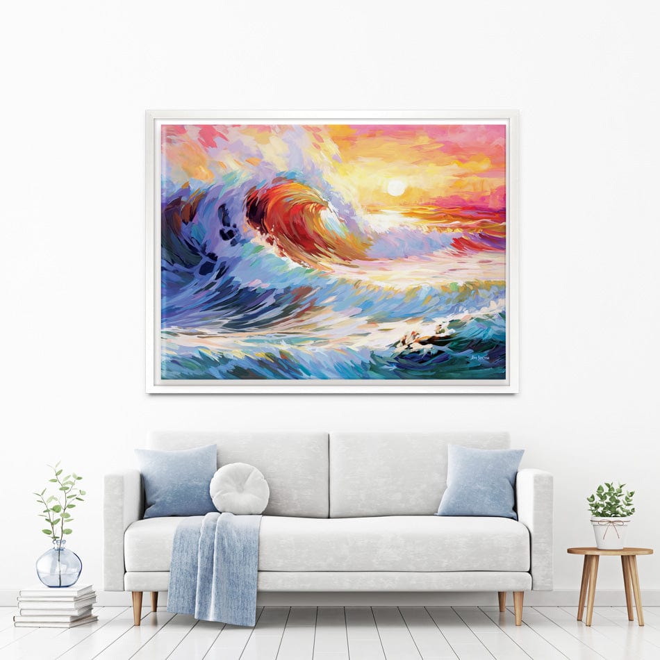 Colourful Ocean Waves In California Canvas Print wall art product Leon Devenice