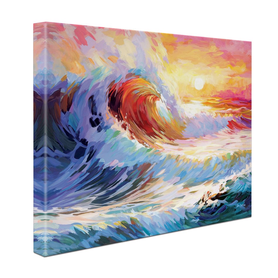 Colourful Ocean Waves In California Canvas Print wall art product Leon Devenice