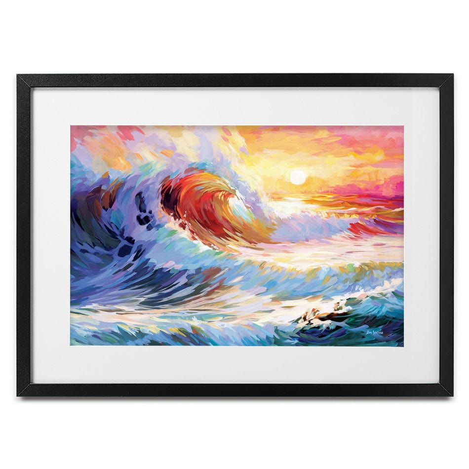 Colourful Ocean Waves In California Framed Art Print wall art product Leon Devenice