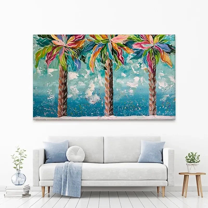 Colourful Palms Canvas Print Colourful Palms Canvas Print wall art product Estelle Grengs - Independent