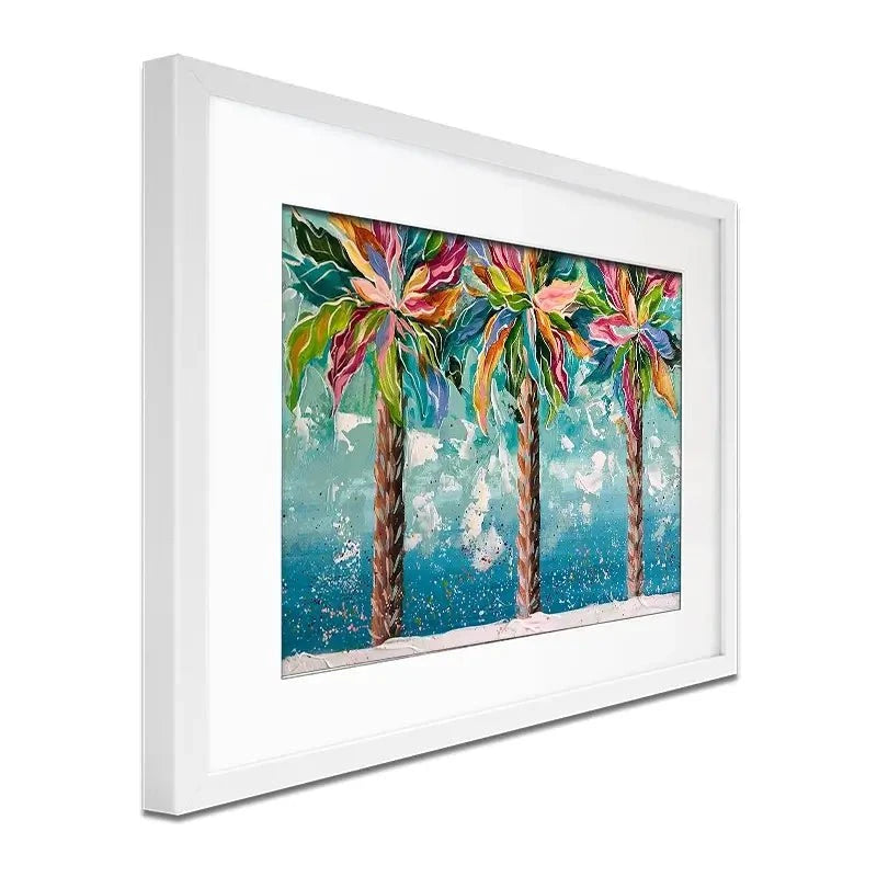 Colourful Palms Framed Art Print Colourful Palms Framed Art Print wall art product Estelle Grengs - Independent