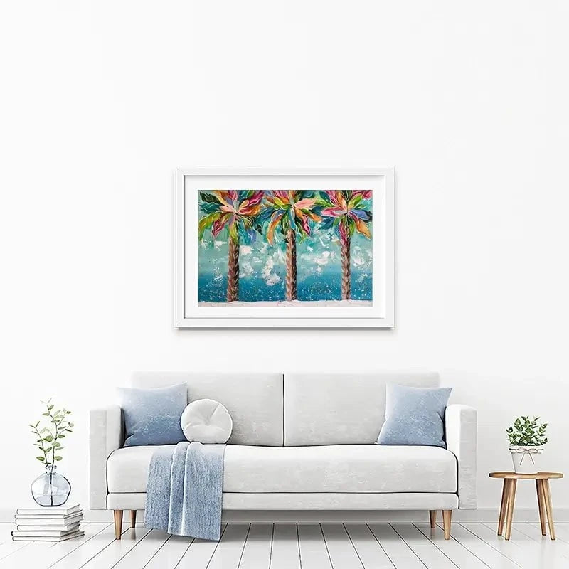 Colourful Palms Framed Art Print Colourful Palms Framed Art Print wall art product Estelle Grengs - Independent