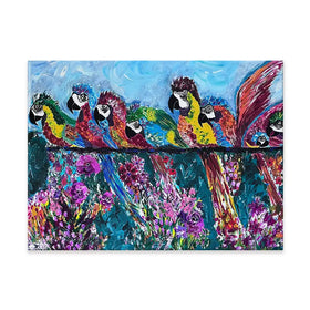 Colourful Parrots Canvas Print Colourful Parrots Canvas Print wall art product Jo Mulligan