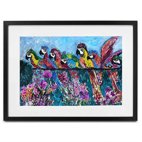 Colourful Parrots Framed Art Print Colourful Parrots Framed Art Print wall art product Jo Mulligan