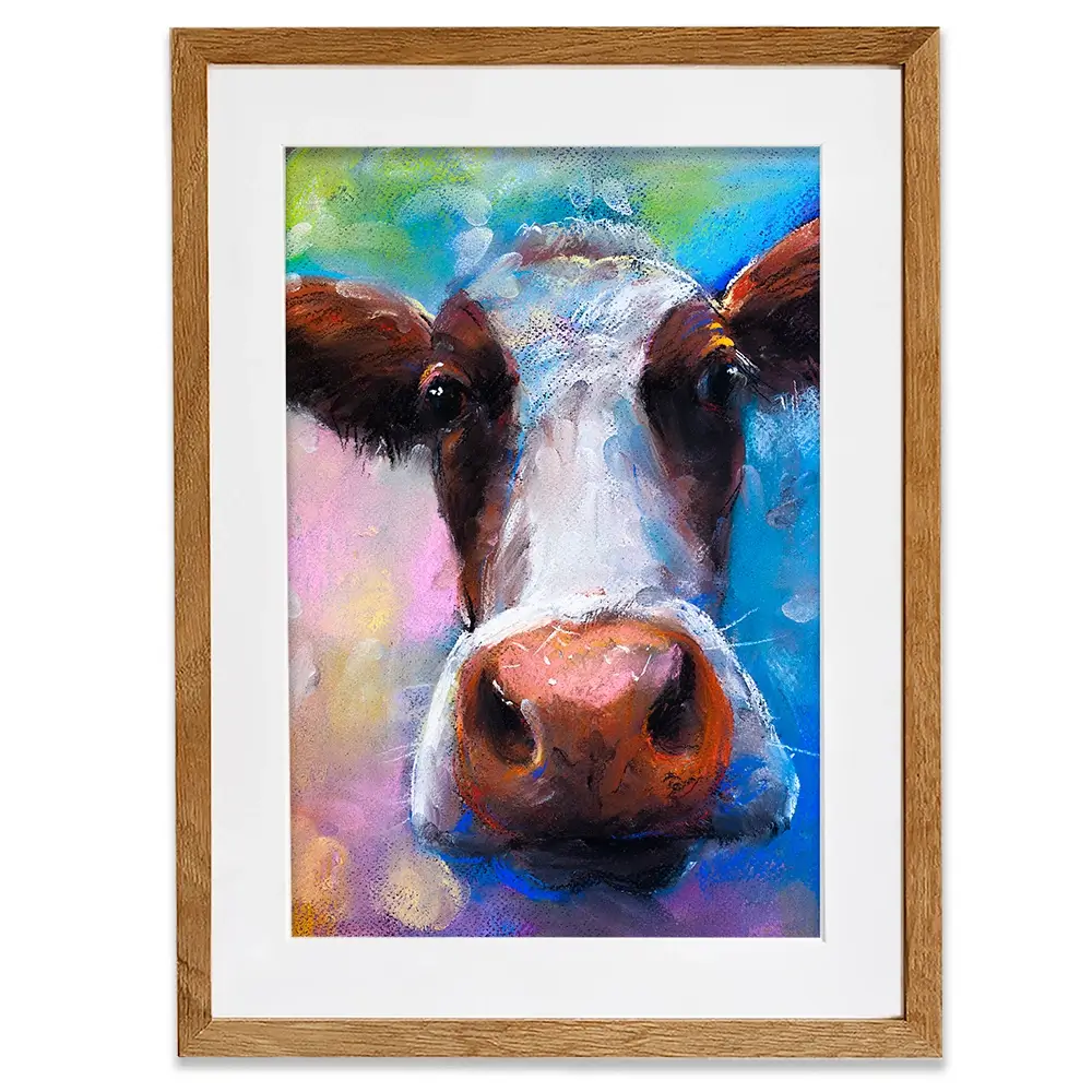 Colourful Pastel Cow Framed Art Print Colourful Pastel Cow Framed Art Print wall art product Ivailo Nikolov / Shutterstock