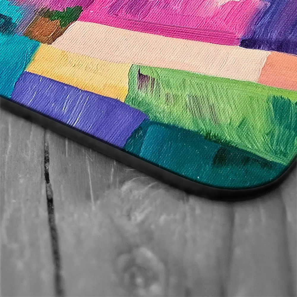 Colourful Patchwork Hills Coaster Set Colourful Patchwork Hills Coaster Set wall art product Tanya Ocean