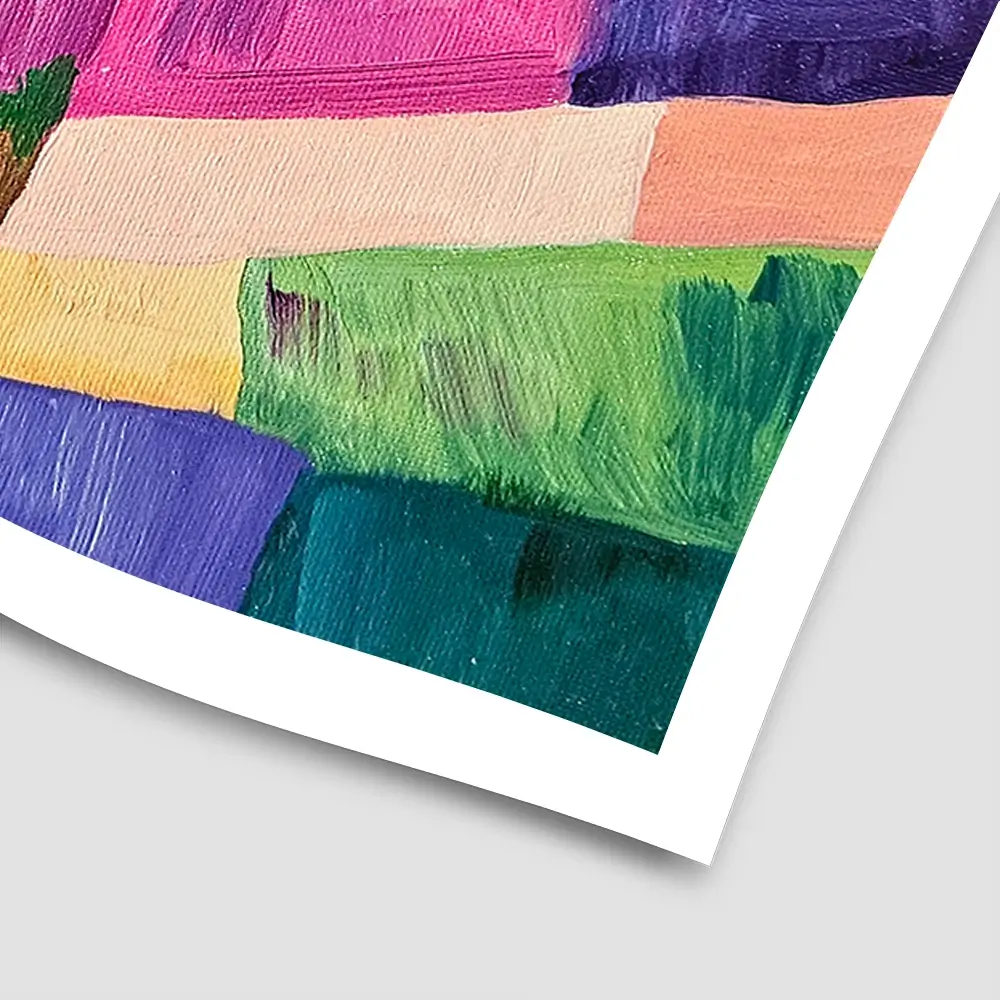 Colourful Patchwork Hills Square Art Print Colourful Patchwork Hills Square Art Print wall art product Tanya Ocean
