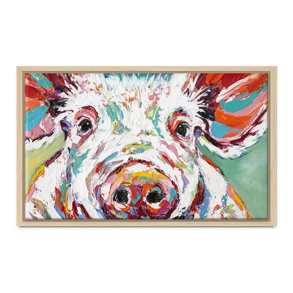 Colourful Piggy Canvas Print Colourful Piggy Canvas Print wall art product Carolee Vitaletti