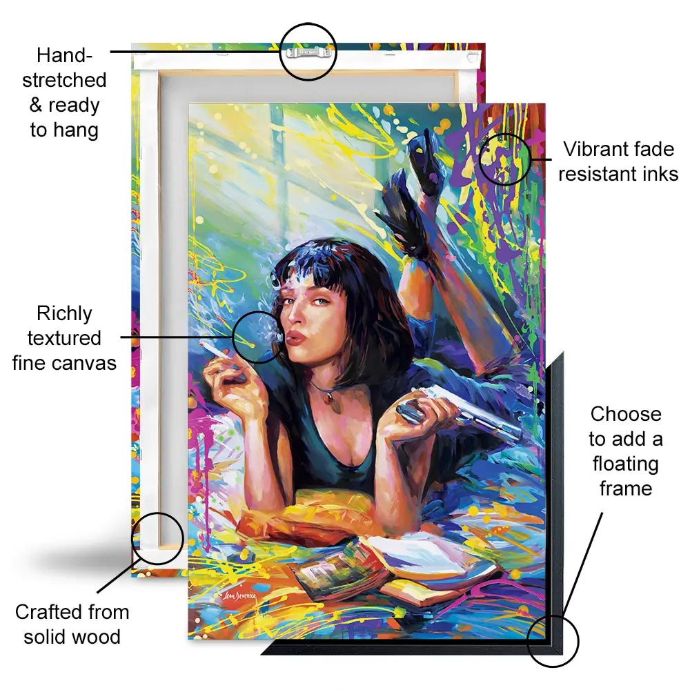 Colourful Pulp Fiction Canvas Print Colourful Pulp Fiction Canvas Print wall art product Leon Devenice
