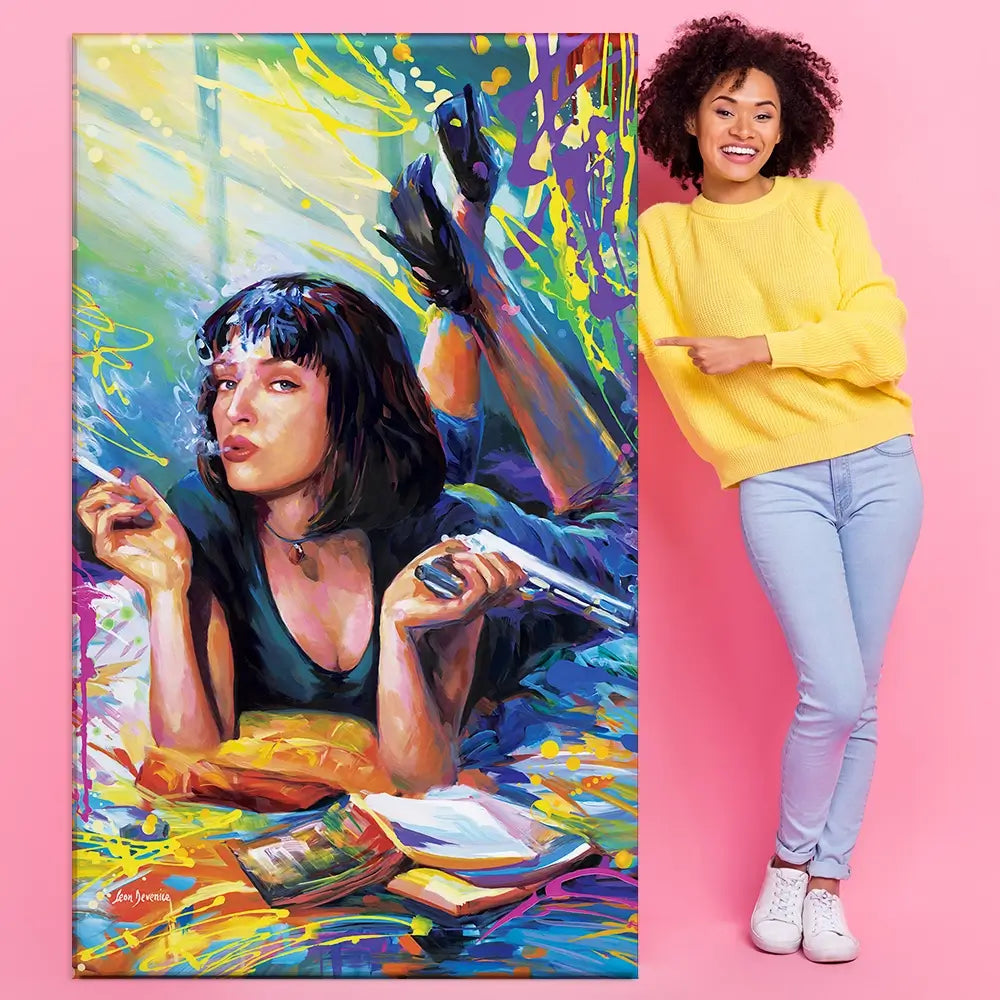 Colourful Pulp Fiction Oversized Canvas Print Colourful Pulp Fiction Oversized Canvas Print wall art product Leon Devenice