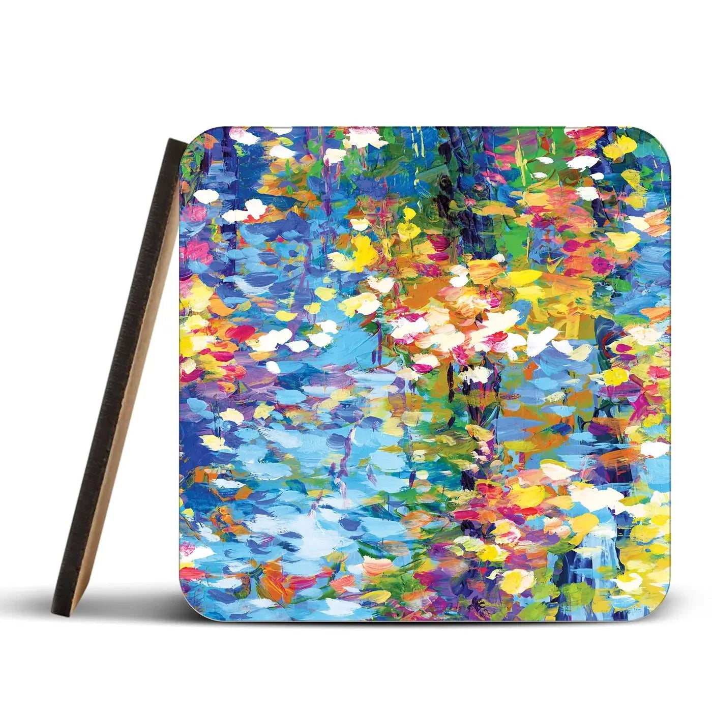 Colourful Reflections Coaster Set Rainbow Soul Tree Coaster Set | Rainbow Soul Tree Art Coasters wall art product Leon Devenice