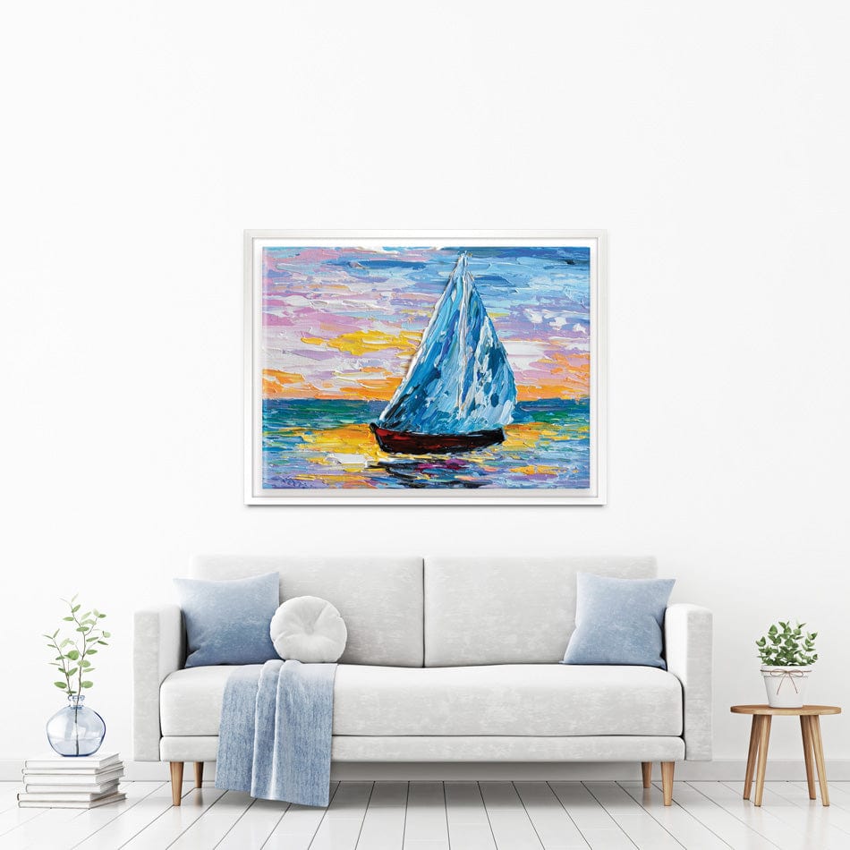 Colourful Sailing Boat Canvas Print wall art product Olga Tkachyk
