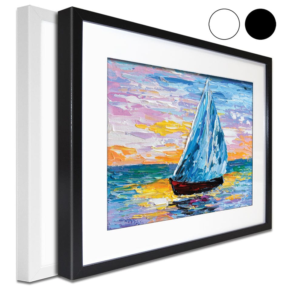 Colourful Sailing Boat Framed Art Print wall art product Olga Tkachyk