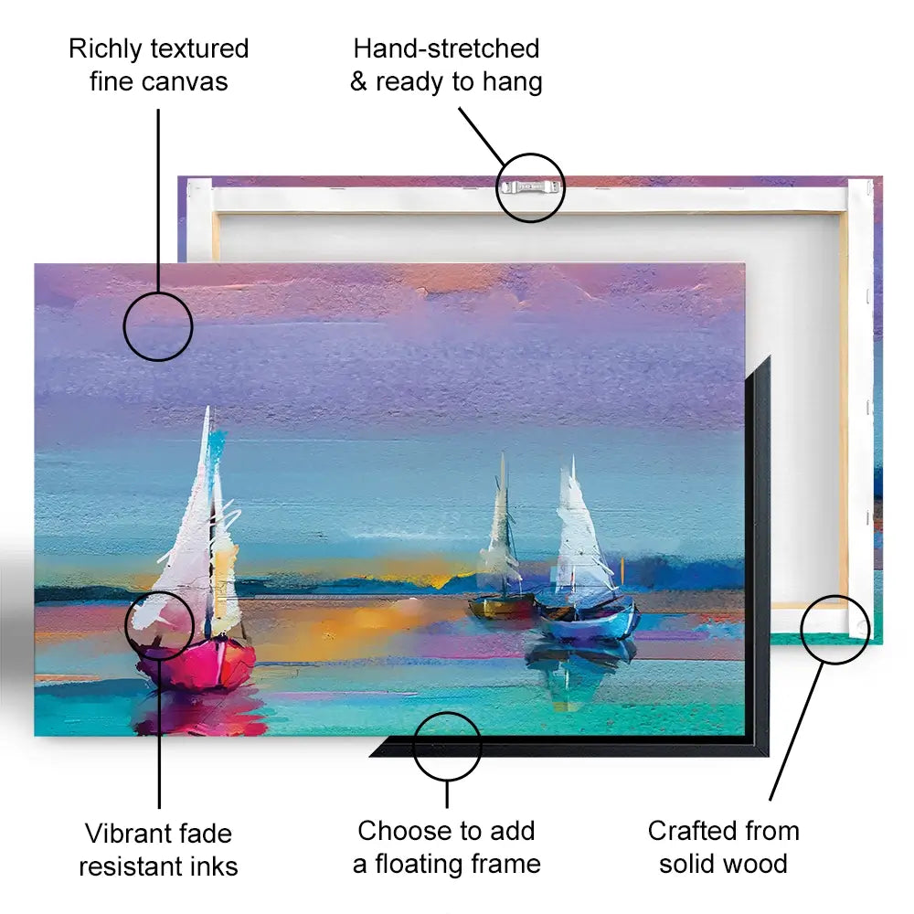 Colourful Sailing Boats Oversized Canvas Print Colourful Sailing Boats Oversized Canvas Print wall art product pluie_r / Shutterstock