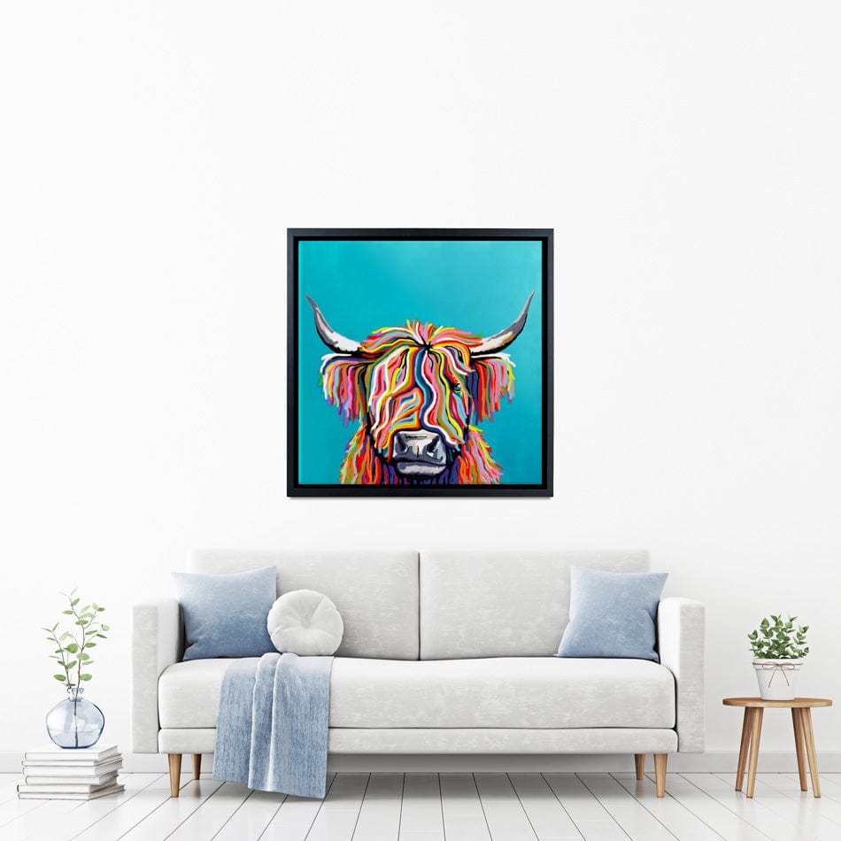 Colourful Scottish Cow Canvas Print wall art product Independent