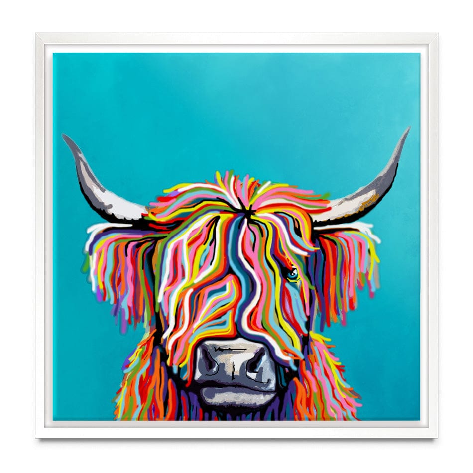 Colourful Scottish Cow Canvas Print wall art product Independent