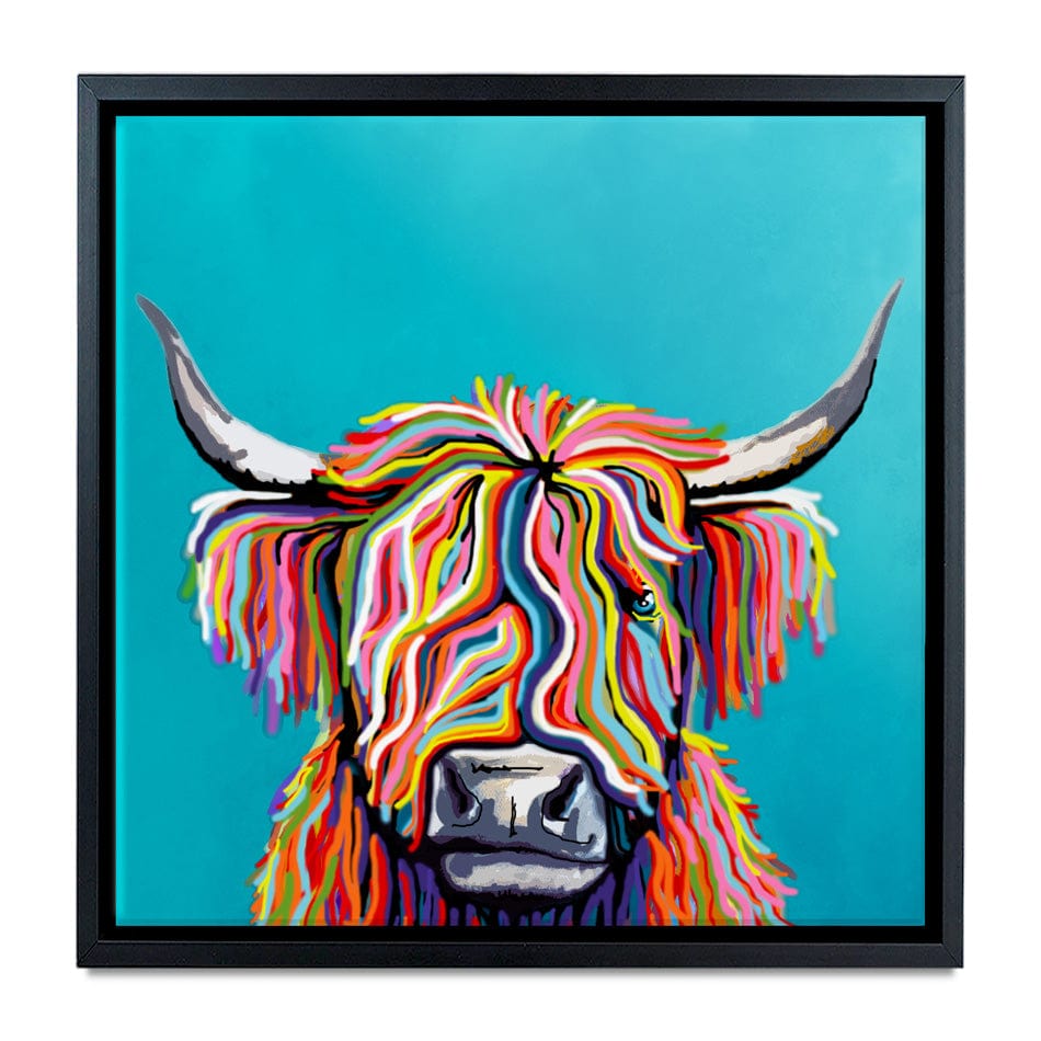 Colourful Scottish Cow Canvas Print wall art product Independent