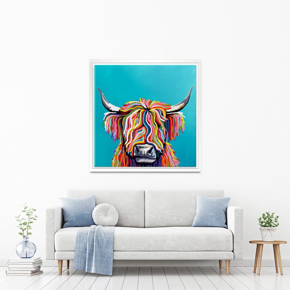 Colourful Scottish Cow Canvas Print wall art product Independent
