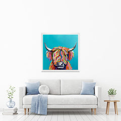 Colourful Scottish Cow Canvas Print wall art product Independent