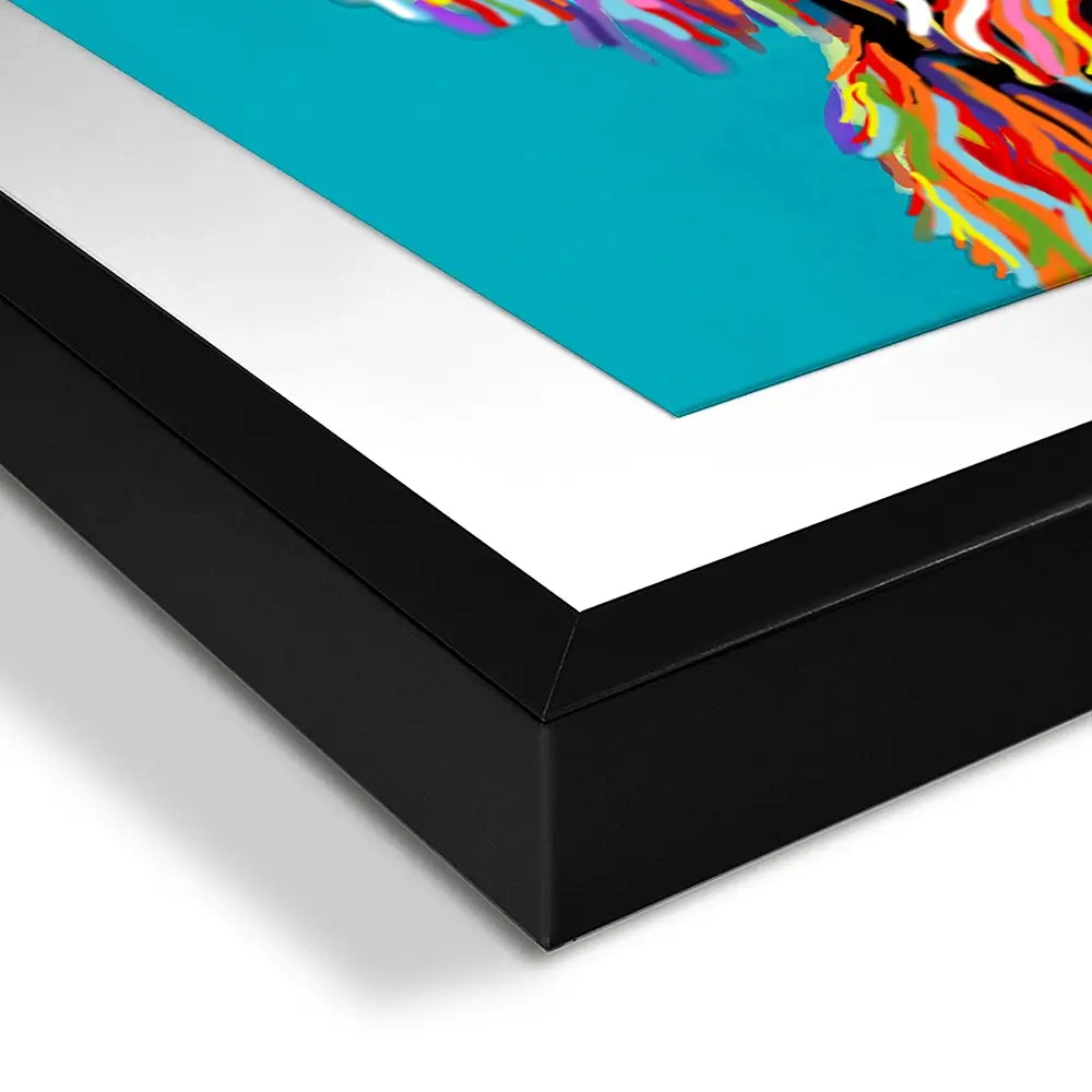 Colourful Scottish Cow Square Framed Art Print Colourful Scottish Cow Square Framed Art Print wall art product Independent