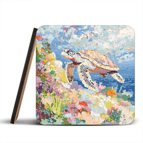 Colourful Sea Turtle Coaster Set Colourful Sea Turtle Coaster Set wall art product Creative Studio - Independent