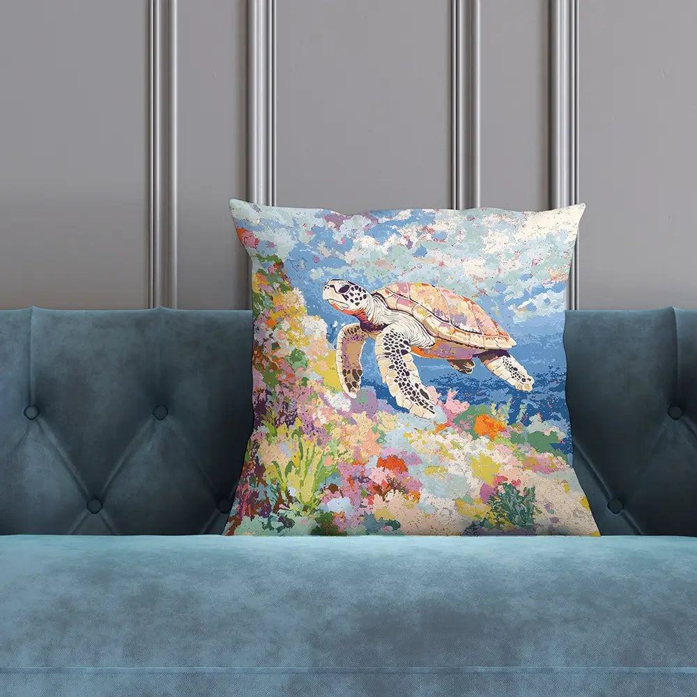 Colourful Sea Turtle Cushion Colourful Sea Turtle Cushion wall art product Creative Studio - Independent