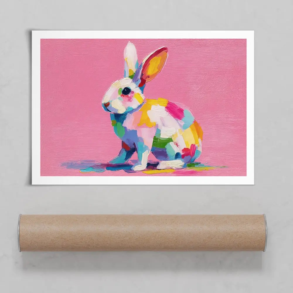 Colourful Spots Bunny Art Print Colourful Spots Bunny Art Print wall art product Petals Prints Design - Independent