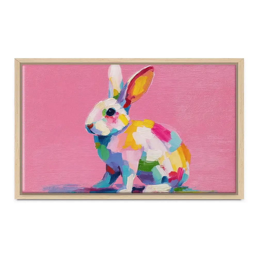 Colourful Spots Bunny Canvas Print Colourful Spots Bunny Canvas Print wall art product Petals Prints Design - Independent