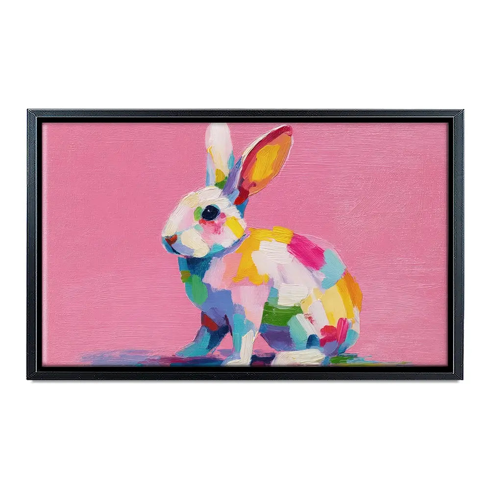 Colourful Spots Bunny Canvas Print Colourful Spots Bunny Canvas Print wall art product Petals Prints Design - Independent