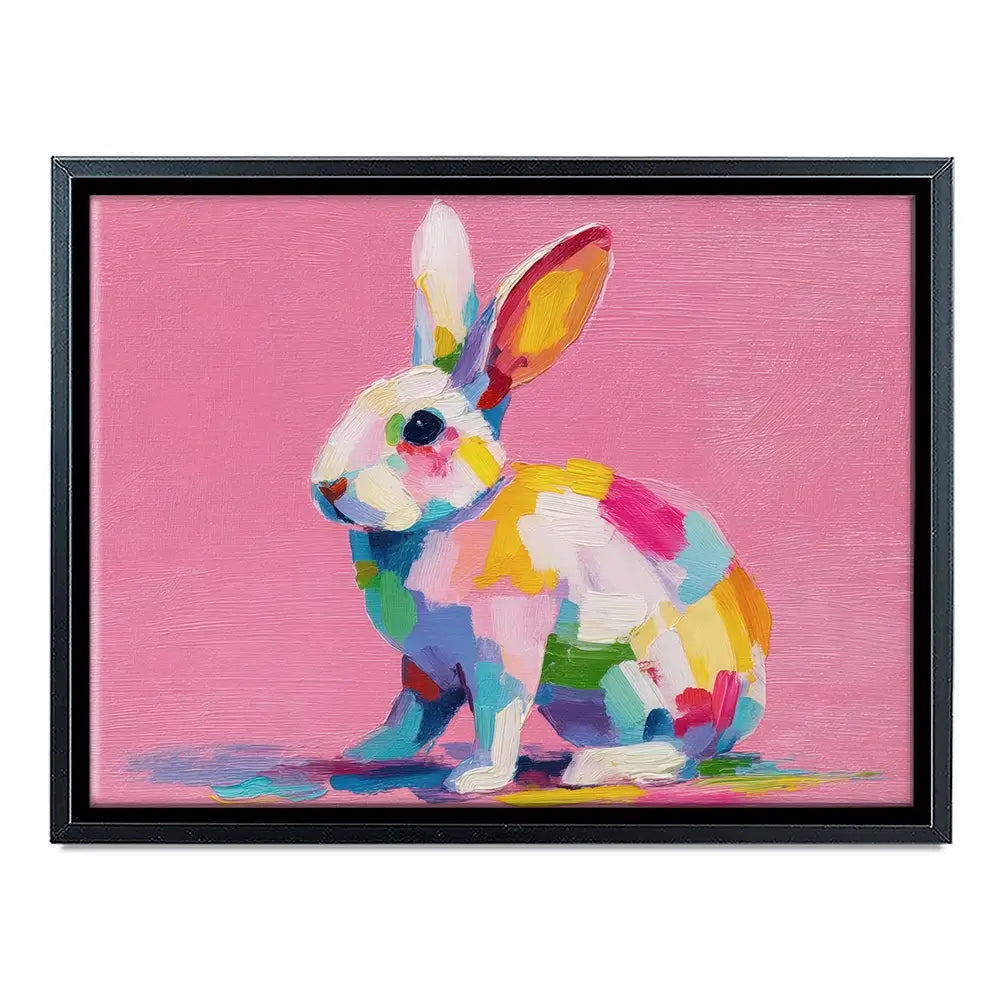Colourful Spots Bunny Canvas Print Colourful Spots Bunny Canvas Print wall art product Petals Prints Design - Independent