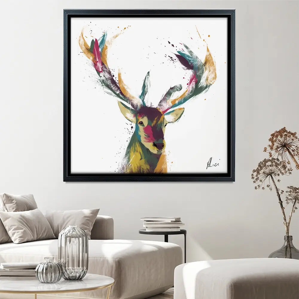 Colourful Stag Canvas Print Colourful Stag Canvas Print wall art product Aimee Linzi