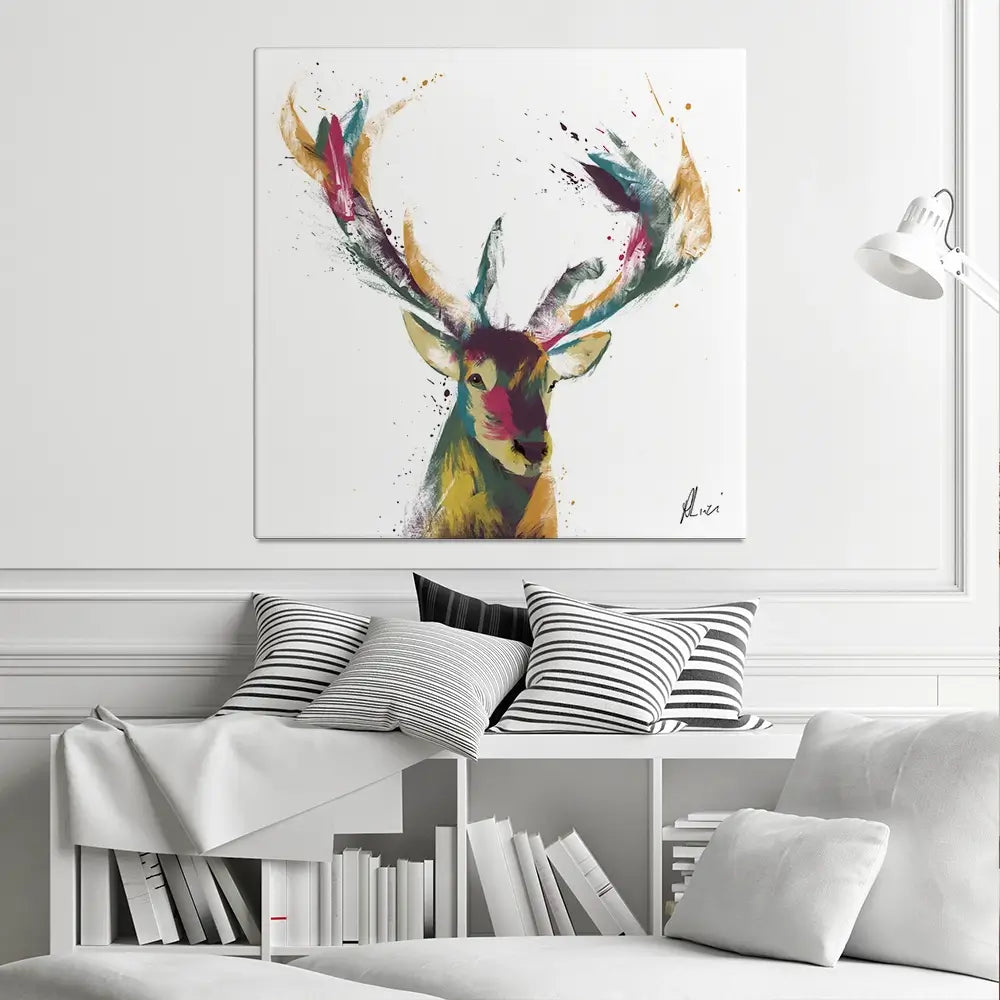 Colourful Stag Canvas Print Colourful Stag Canvas Print wall art product Aimee Linzi