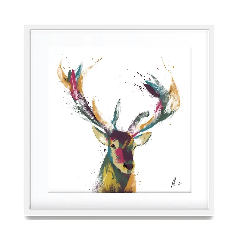 Colourful Stag Framed Art Print Colourful Stag Framed Art Print wall art product Aimee Linzi