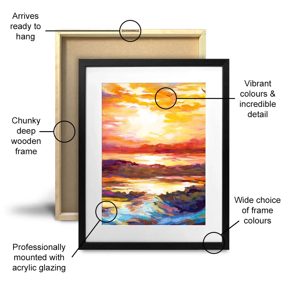 Colourful Sunset Framed Art Print Trio Colourful Sunset Framed Art Print Trio wall art product Leon Devenice
